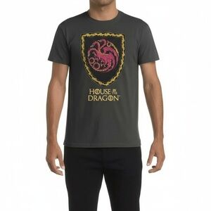 GAME OF THRONES Small T-Shirt Dark Grey Targaryen Dragon Sigil Fantasy TV Show M